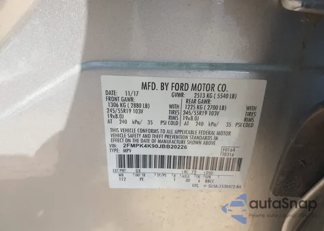 2018 Ford Edge Titanium from USA, damaged, VIN 2FMPK4K90JBB20226